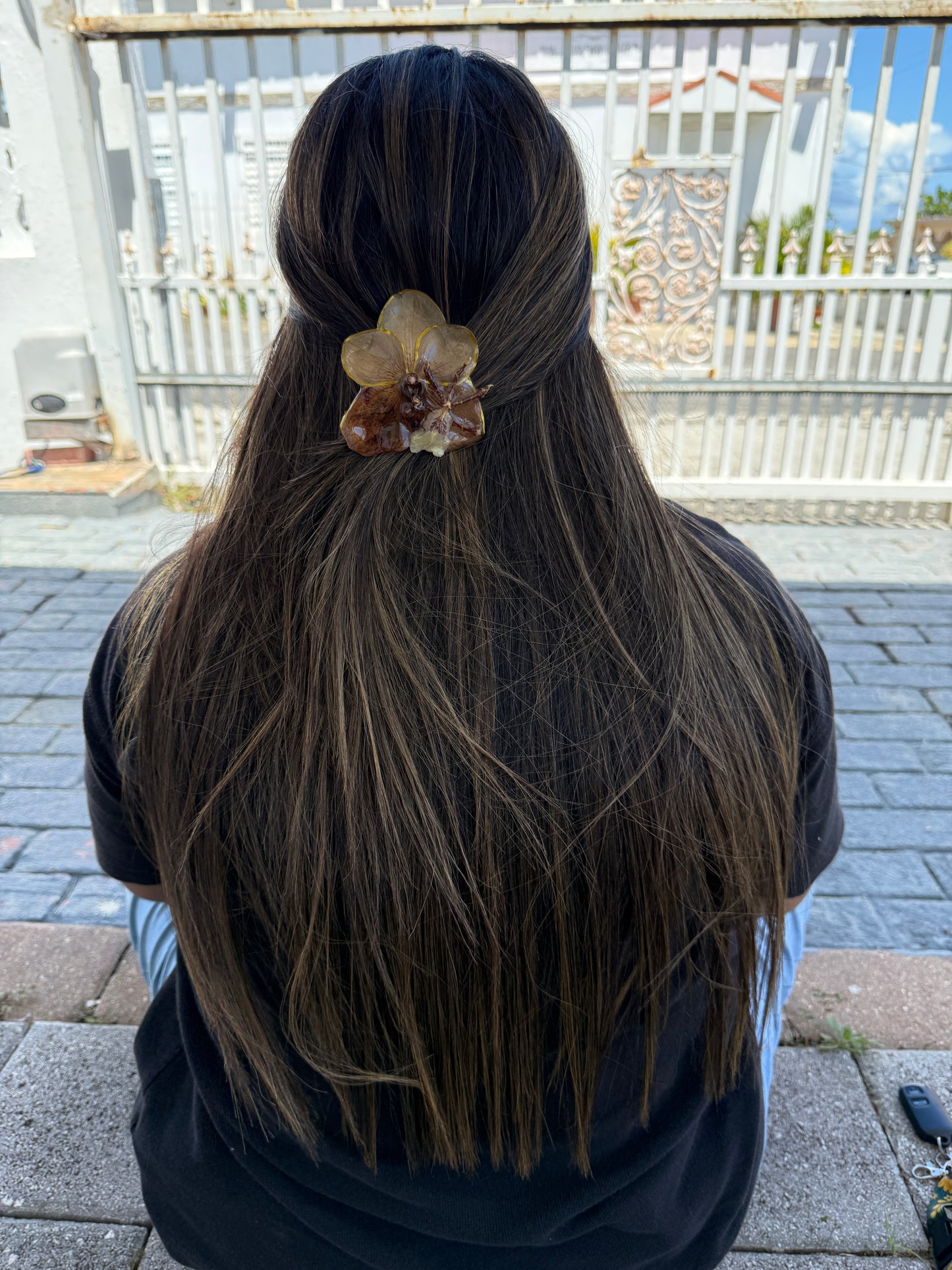 Brown Orchid Hair clip