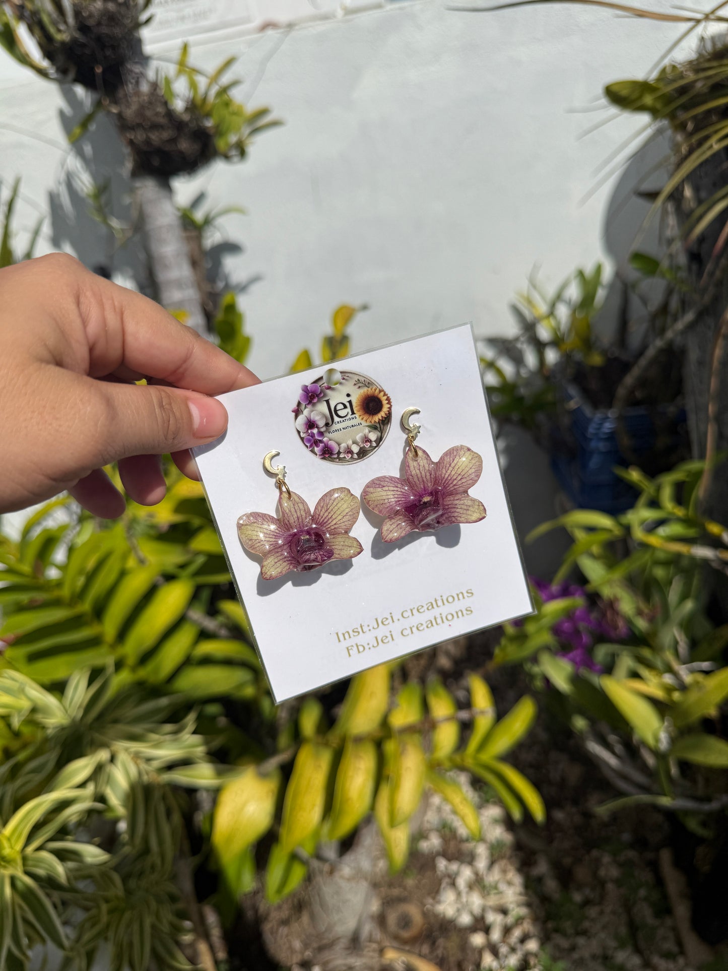Baby Orchid Dendrobium earings