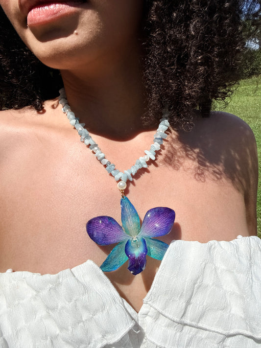 Blue Orchid Choker