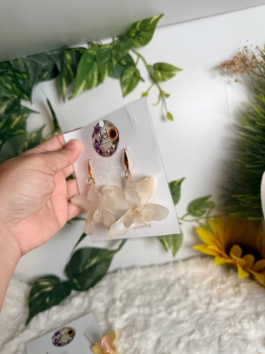 Pearl Orchid Earrings