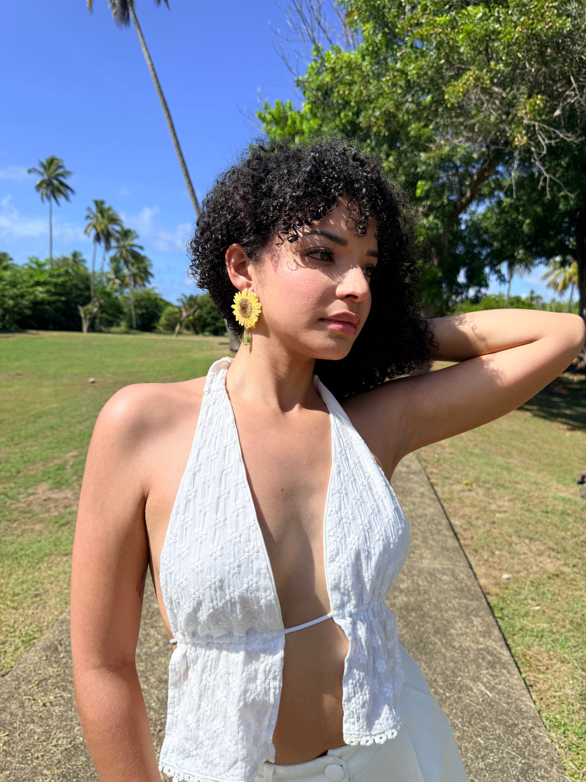 Sunflower Drop Earrings
