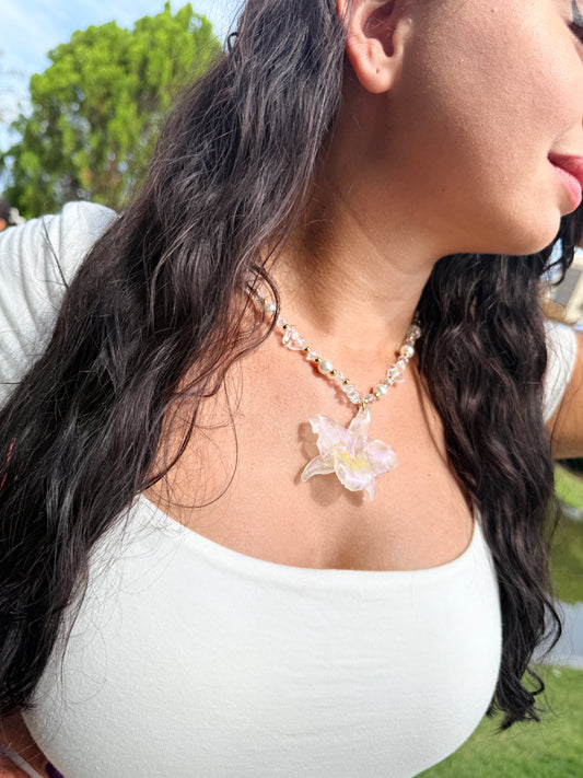 Moonveil Orchid Necklace