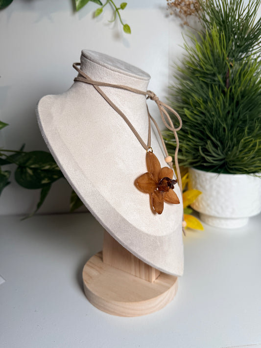 Brown orchid choker