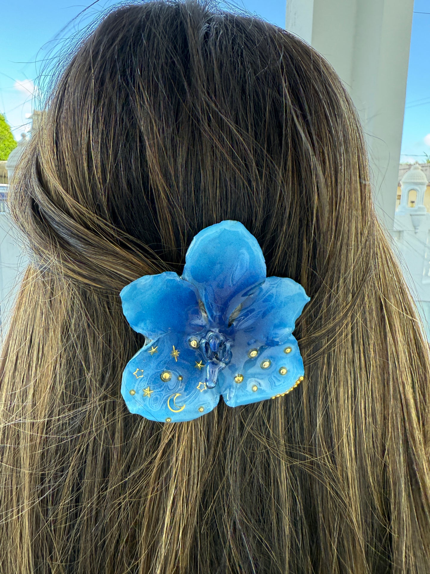 Sky Orchid Hair clip