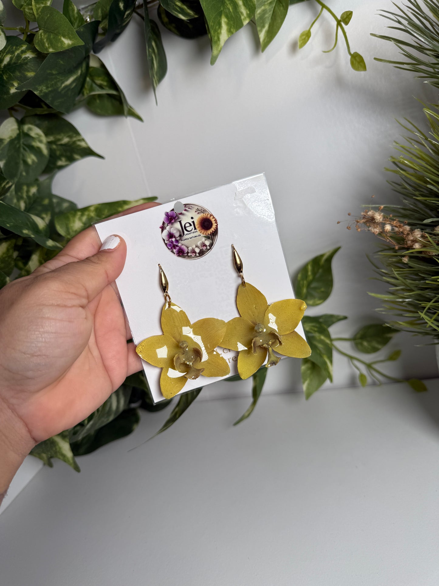 Yellow Orchid earings