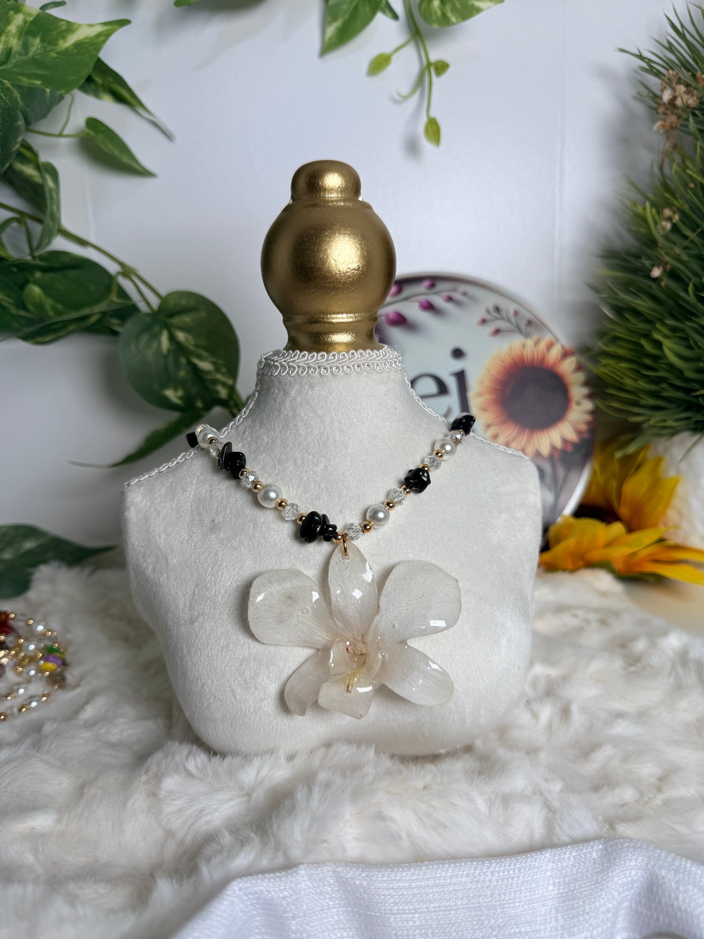 Ivory Whisper Orchid Necklace