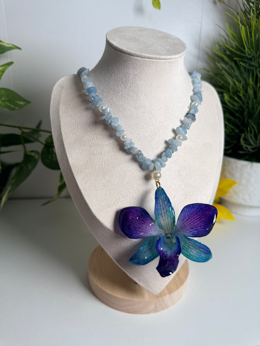Blue Orchid Choker