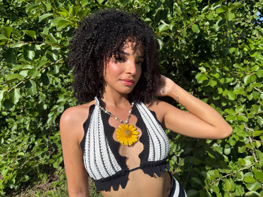 Yellow gerbera Fairy necklace