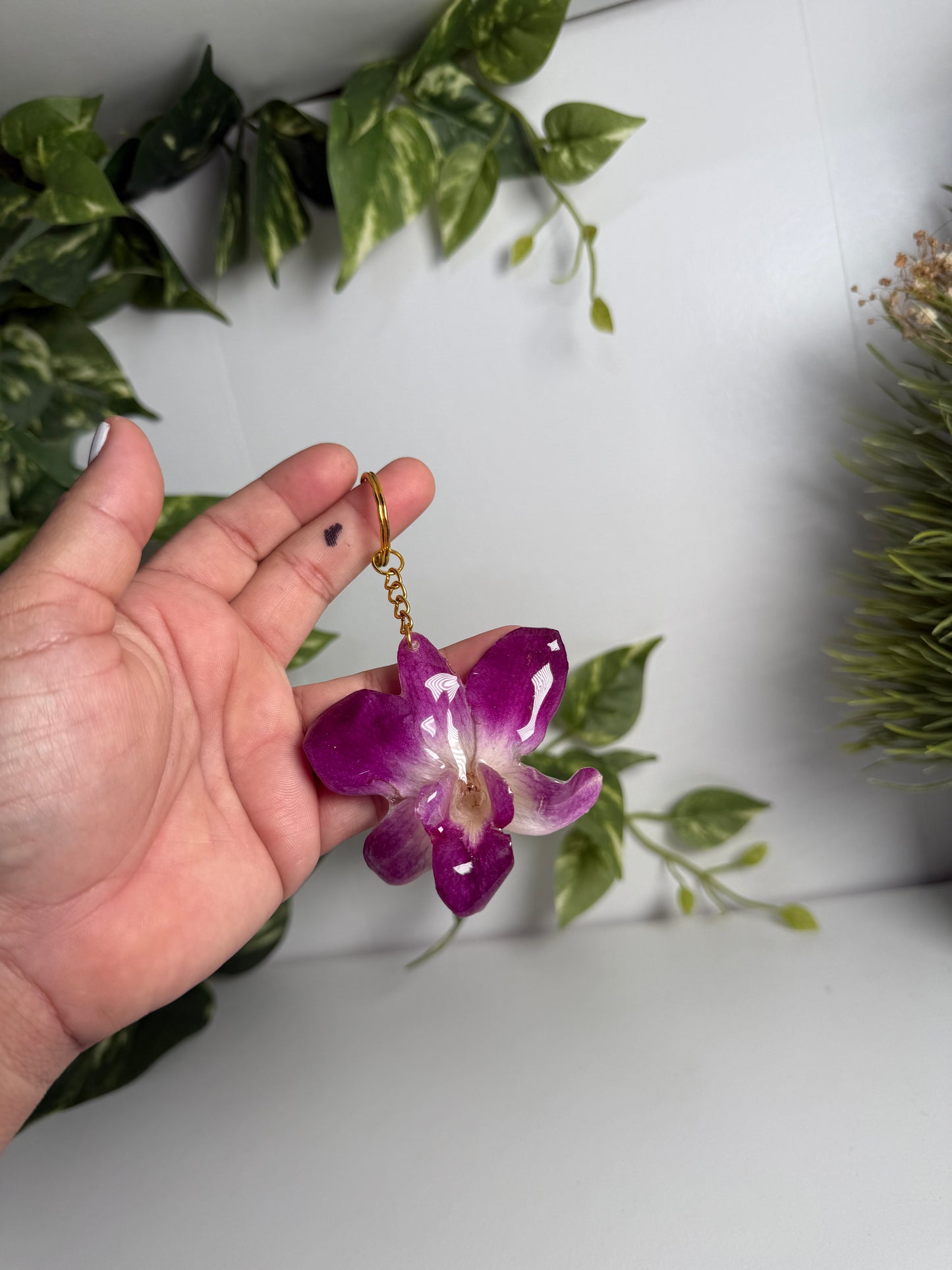 Orchid Keychain