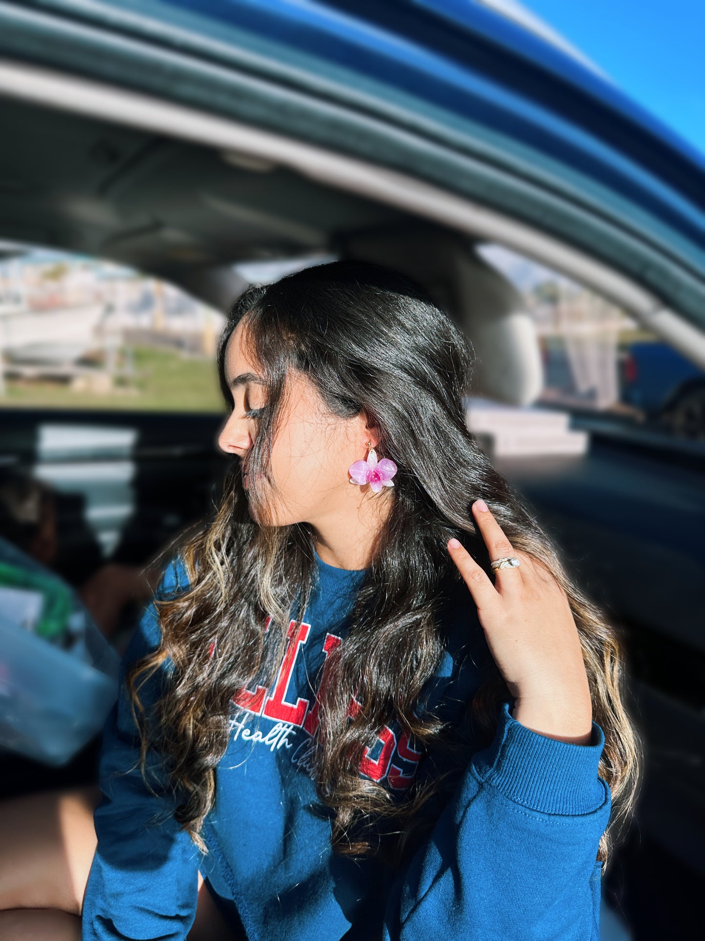 Extra mini Orchid earings