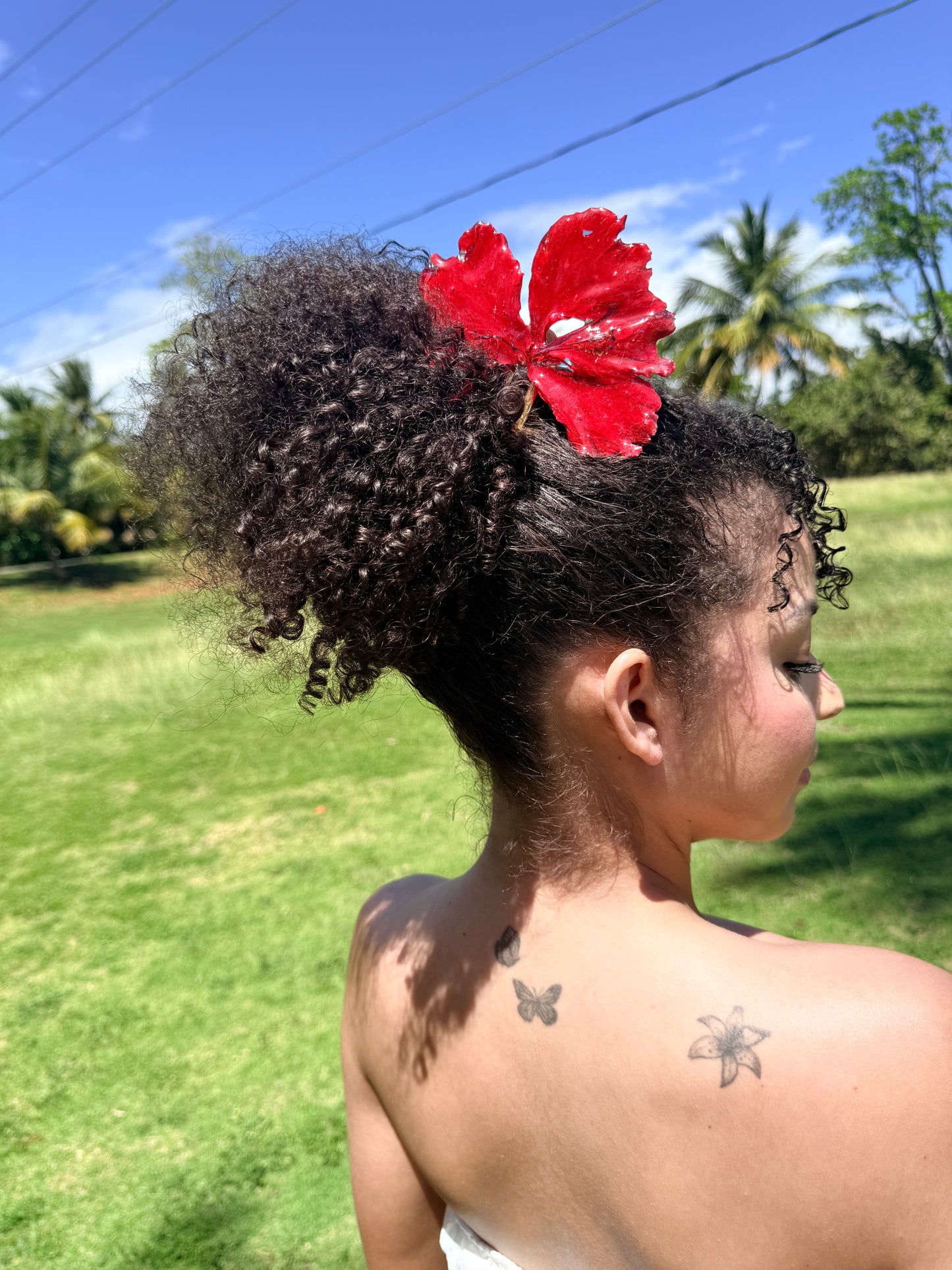 Red Poppy Hair Comb