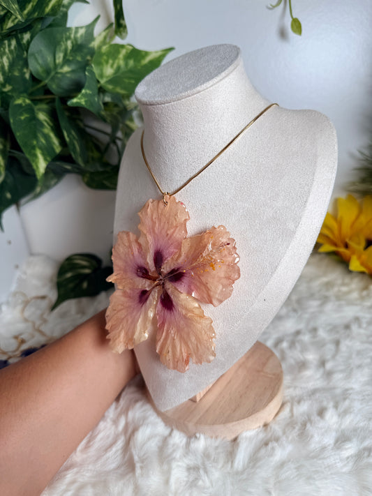 Blush Hibiscus Statement Necklace