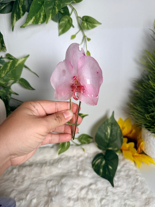 Rosé Petal Orchid Hair Fork