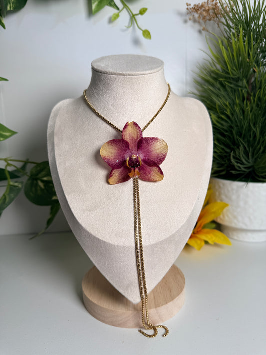 Fairy Phalaenopsis orchid lariat necklace