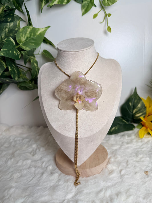 Pearl Orchid Lariat Set