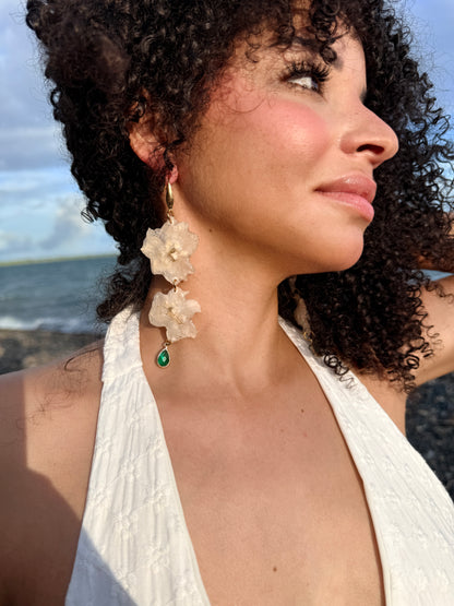 Ivory Cascade Delphinium Earrings