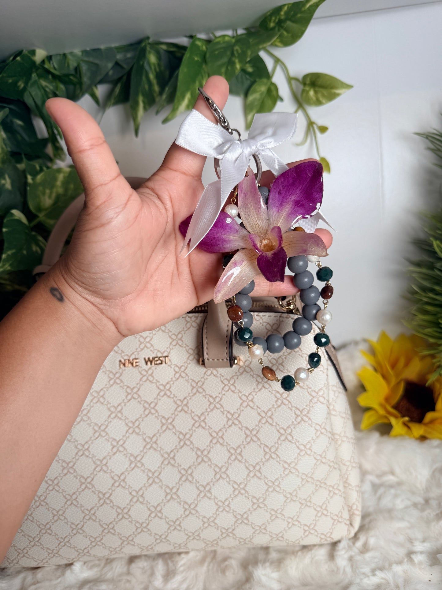 Purple Orchid Bag Charm