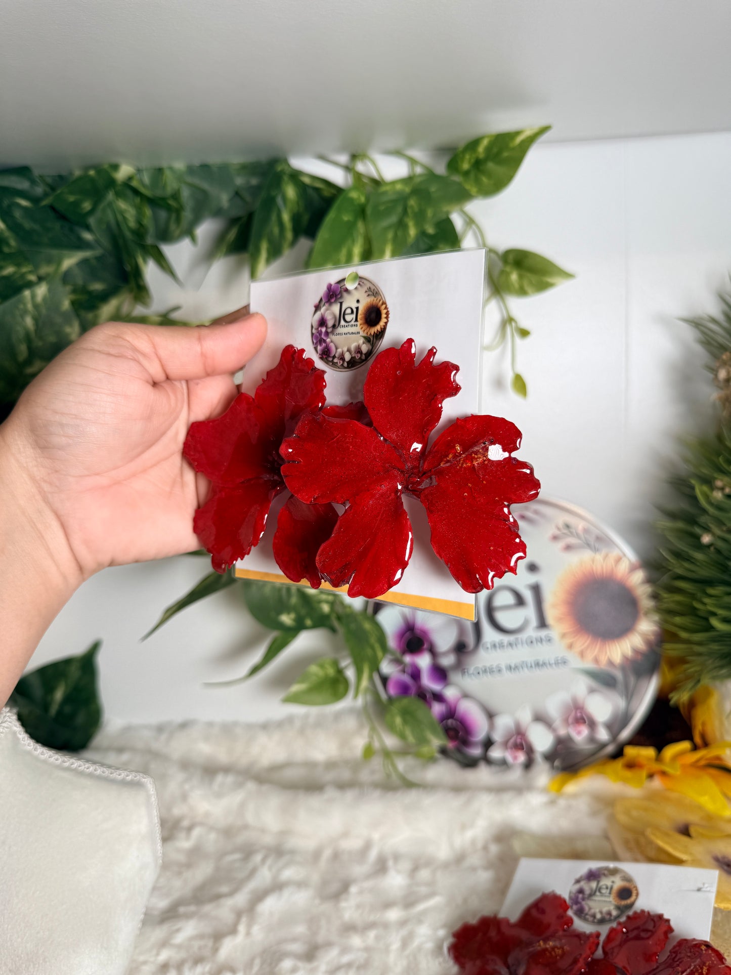 Red Poppy Stud Earrings(amapola)