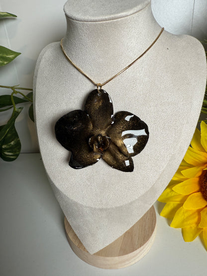 Black Phalaenopsis necklace