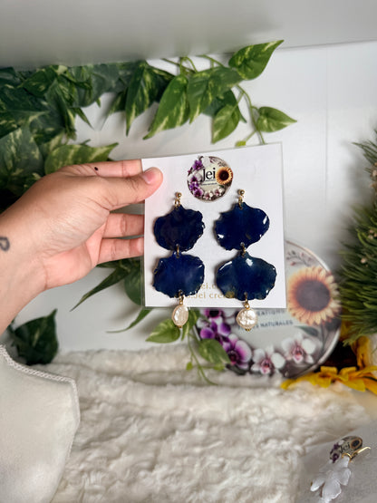 Midnight Flamboyant Petal Earrings