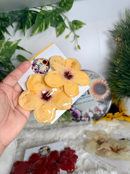 Golden Exotic Poppy Stud Earrings
