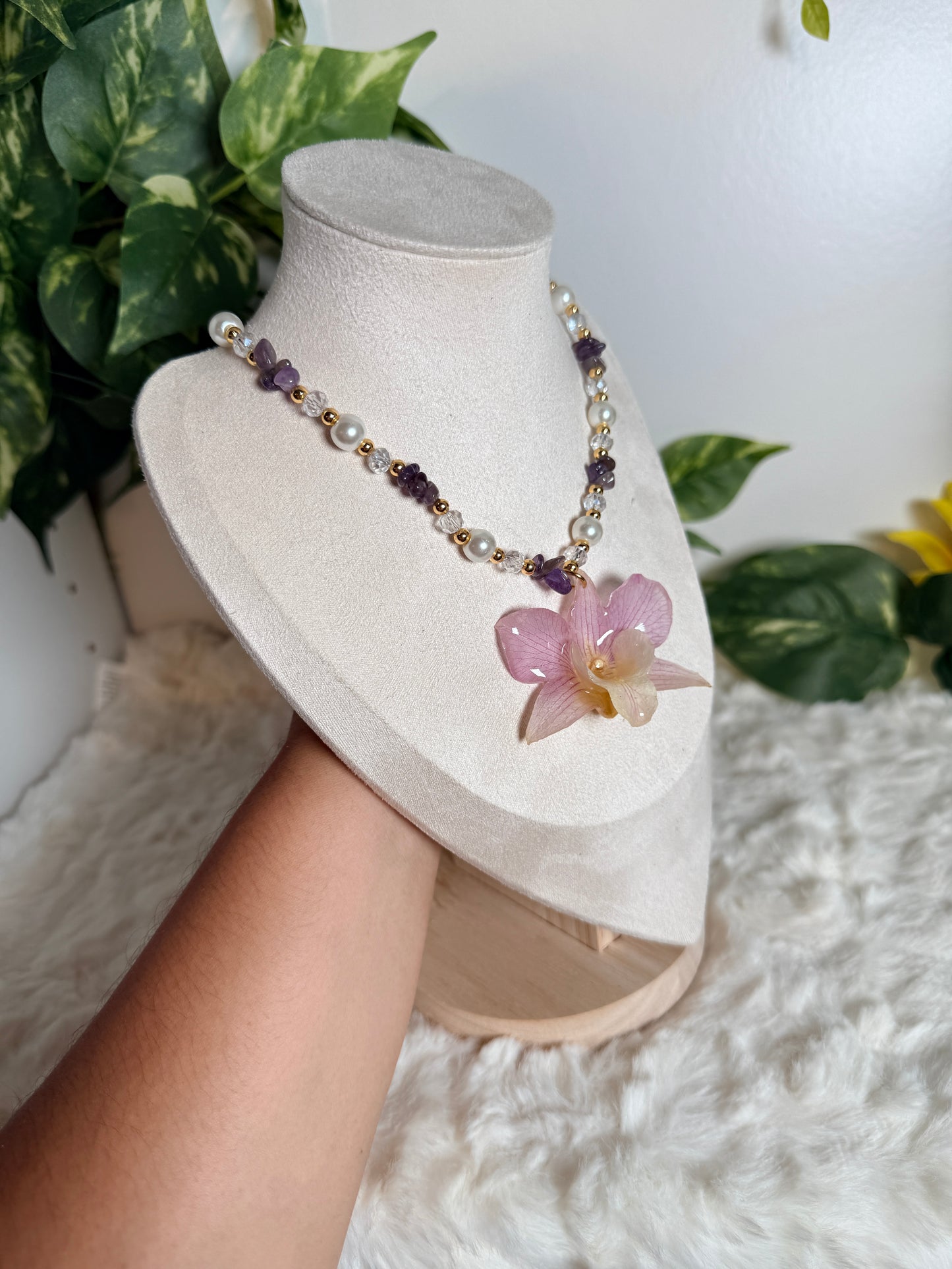 Lavender Orchid Whisper Necklace