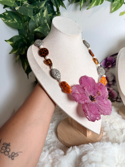 Exotic Poppy Statement Necklace