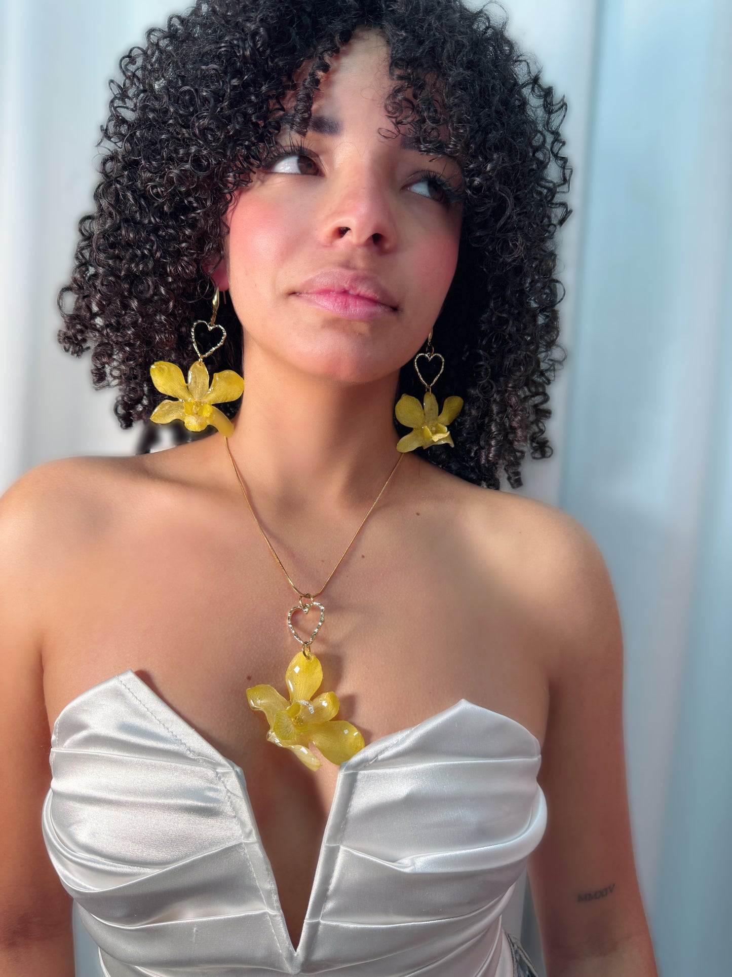 Yellow Dendrobium heart set