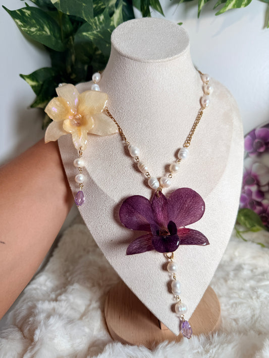 Dendrobium Duo Drop Necklace