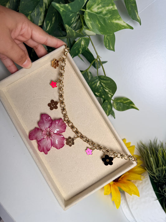 Desert Rose charm necklace