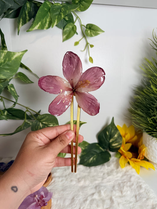 Mauve Petal Hair Fork