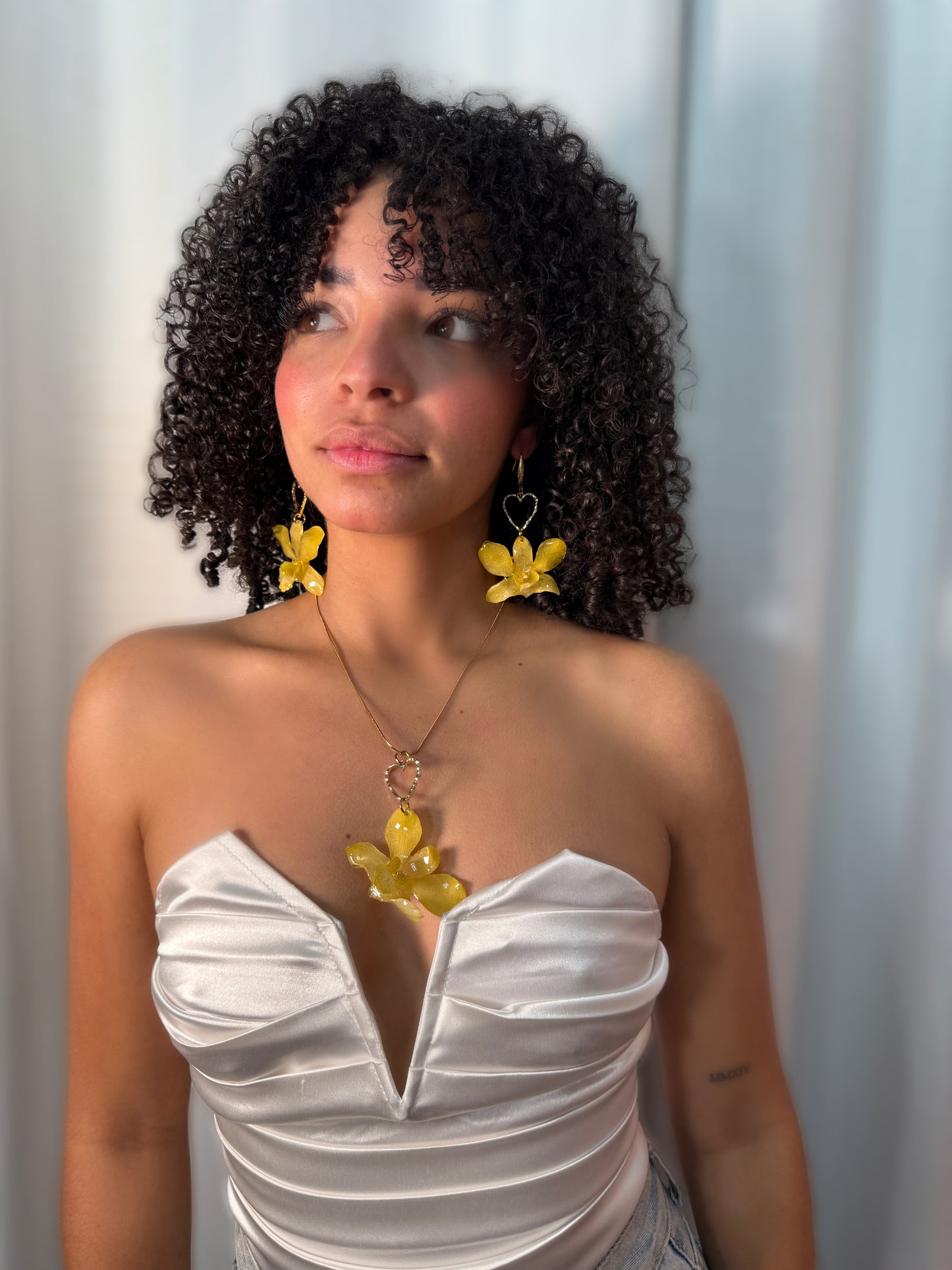 Yellow Dendrobium heart set