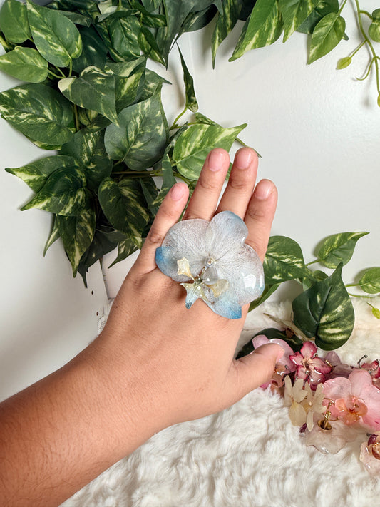 Frosted Blue Orchid Ring