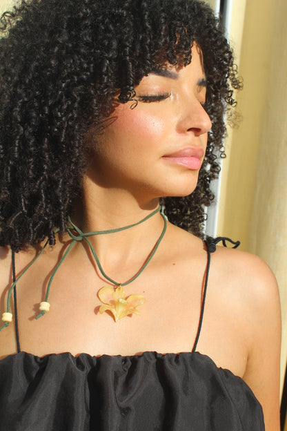 Yellow mini Orchid Choker