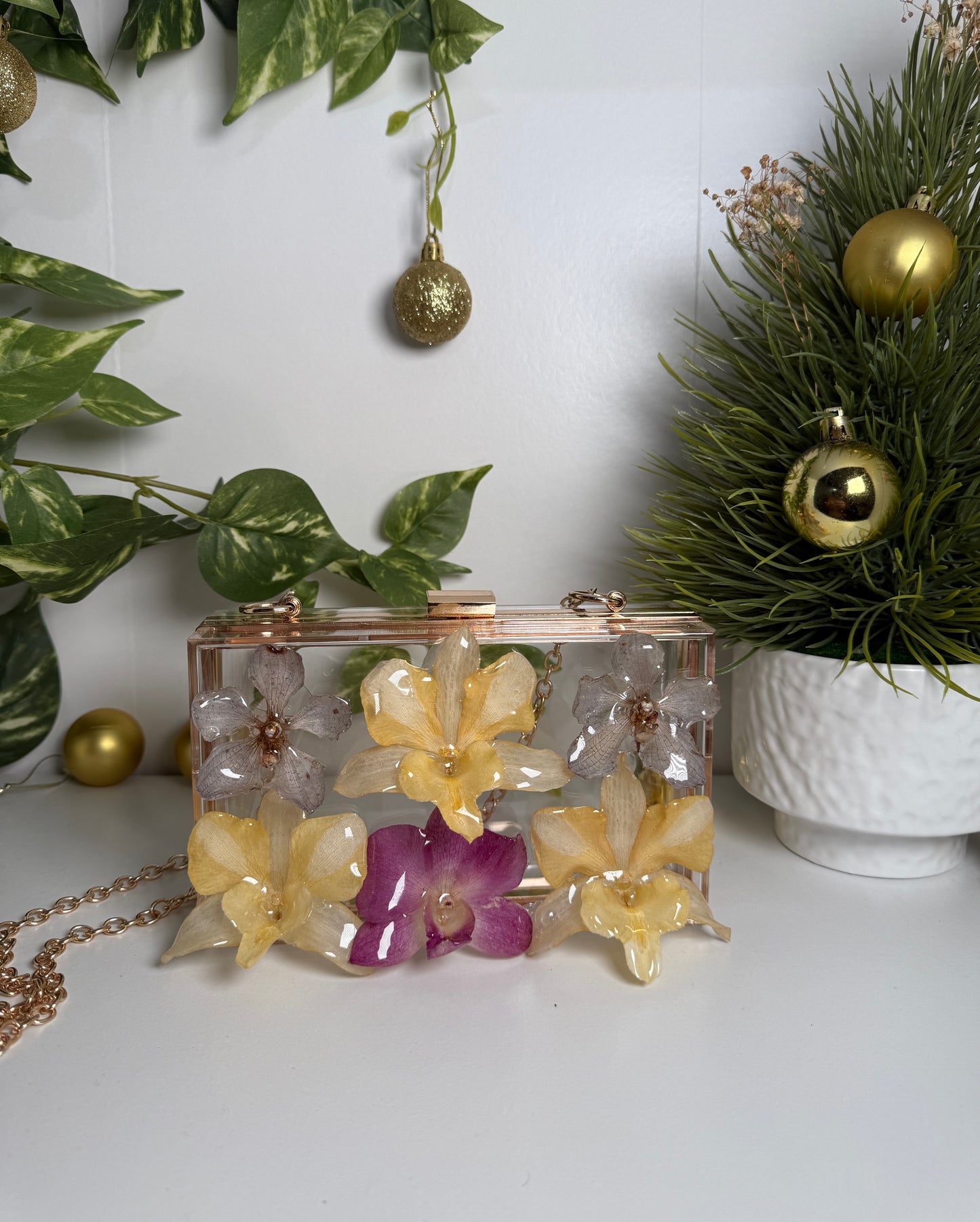 Acrylic Floral Handbag