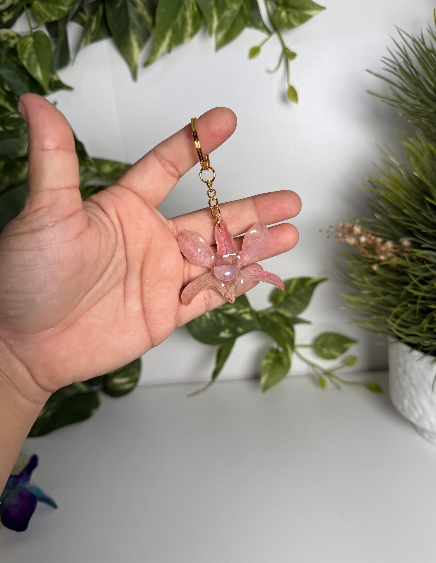 Orchid Keychain