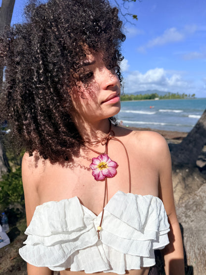 Exotic Desert Rose Leather Choker