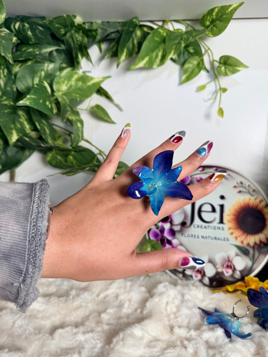 Azure Orchid Ring
