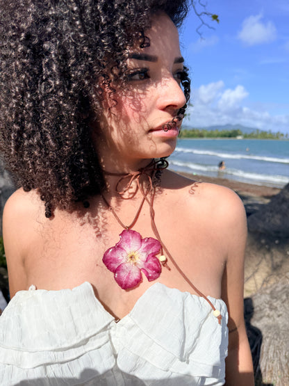 Exotic Desert Rose Leather Choker