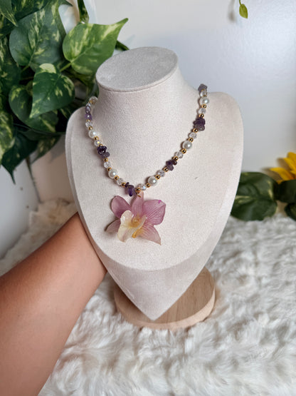 Lavender Orchid Whisper Necklace