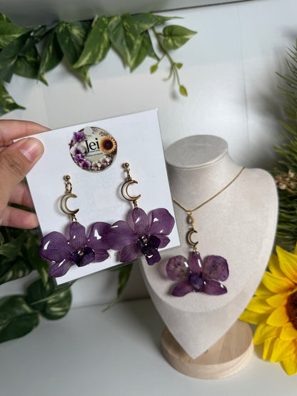 Purple Dendrobium orchid set
