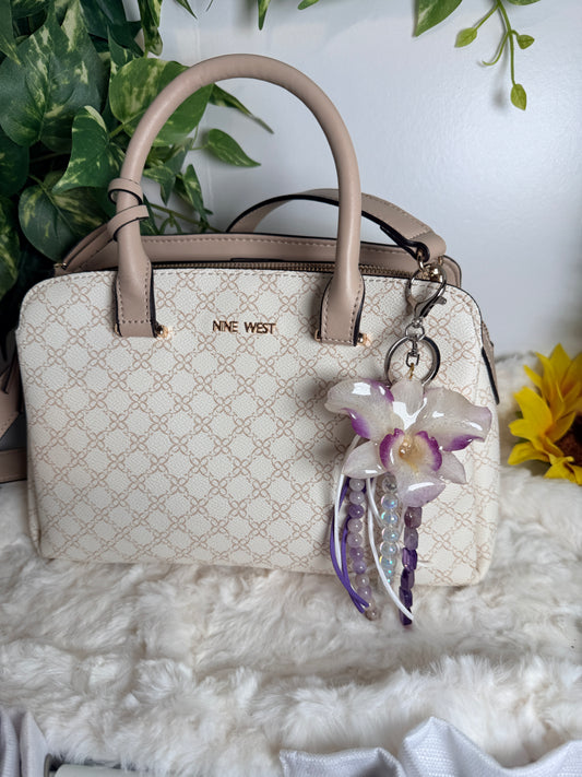 Orchid Amethyst Bag Charm