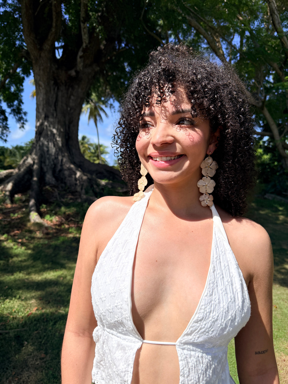 Ivory Coast Flower Earrings