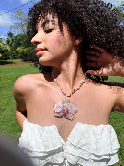 Phalaenopsis orchid necklace