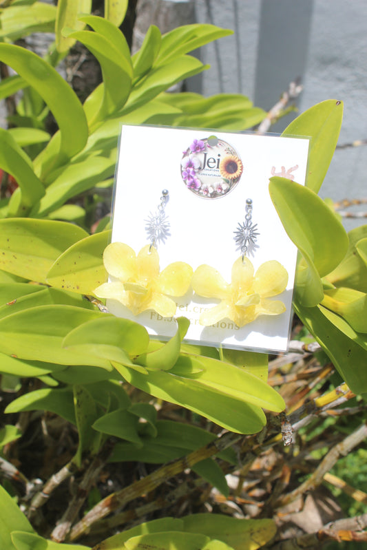 Yellow de Dendrobium earings