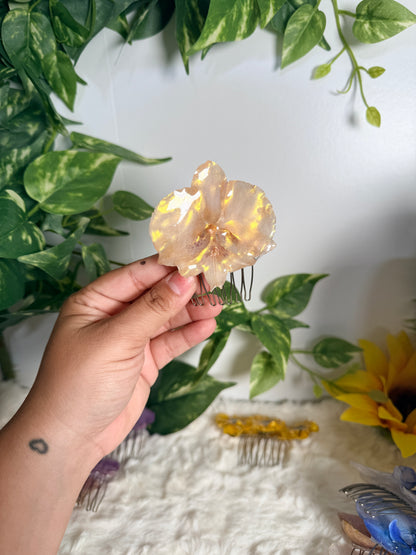 Golden Orchid Glow Hair Comb
