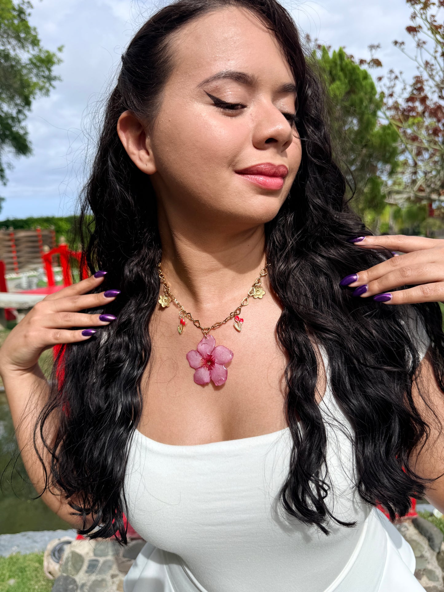 Blossom Heart Charm Necklace