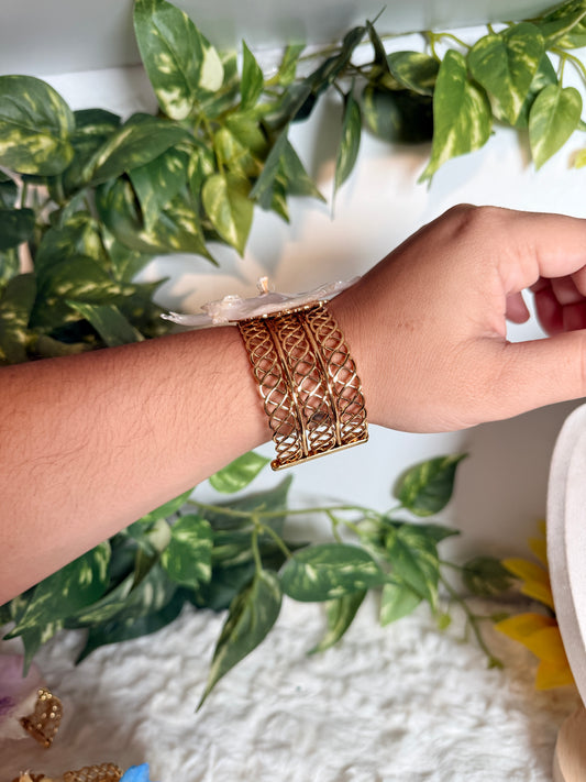 Blush Orchid Statement Cuff Bracelet