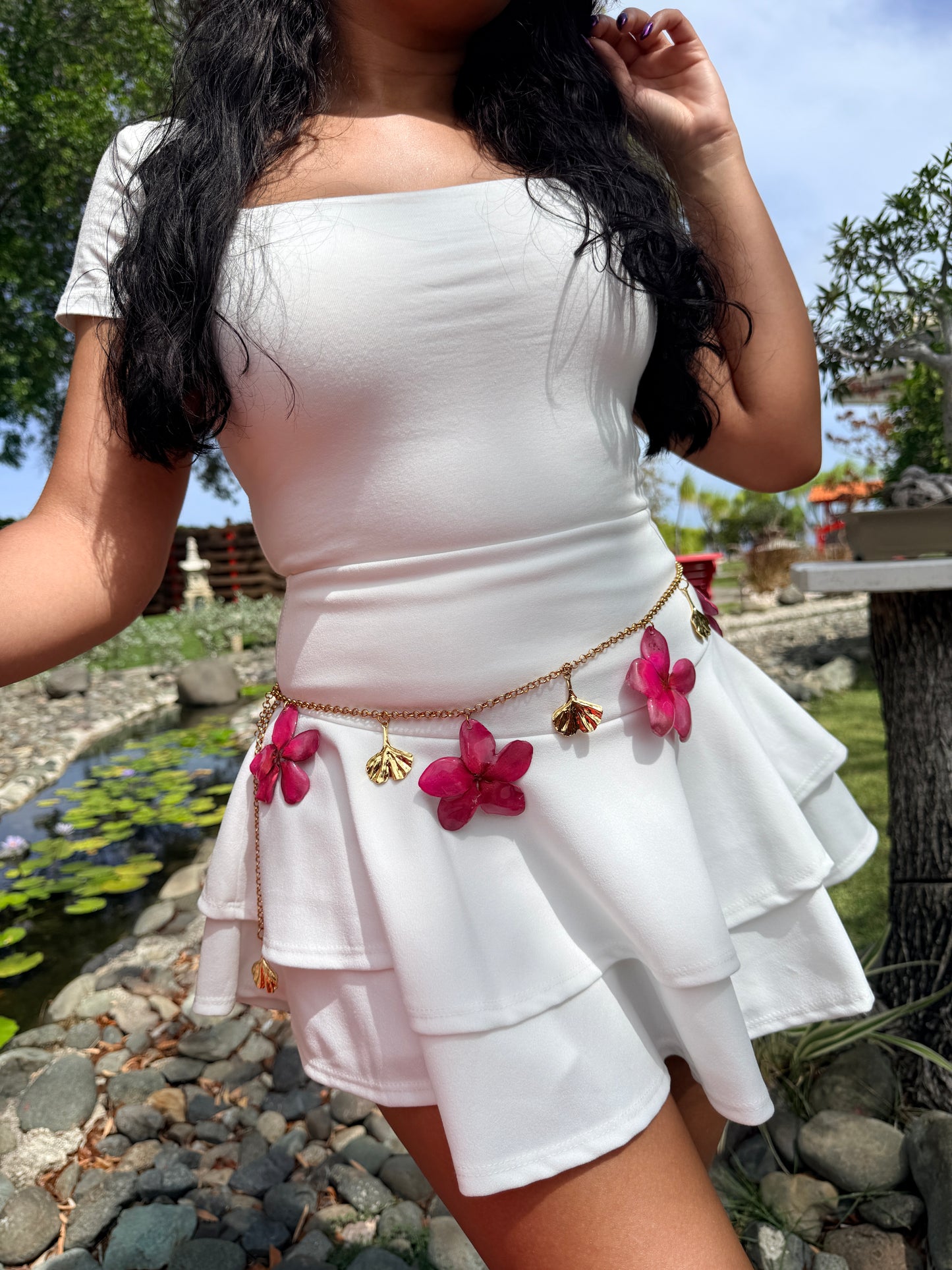 Plumeria Bloom Waist & Necklace Chain – Dos en Uno