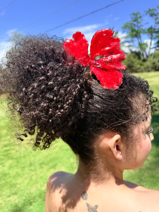 Red Poppy Hair Comb